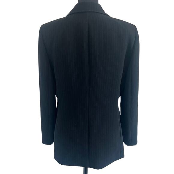 Le Suit PinStriped One Button Office Career Suit Blazer Jacket Size 10P - Picture 6 of 10